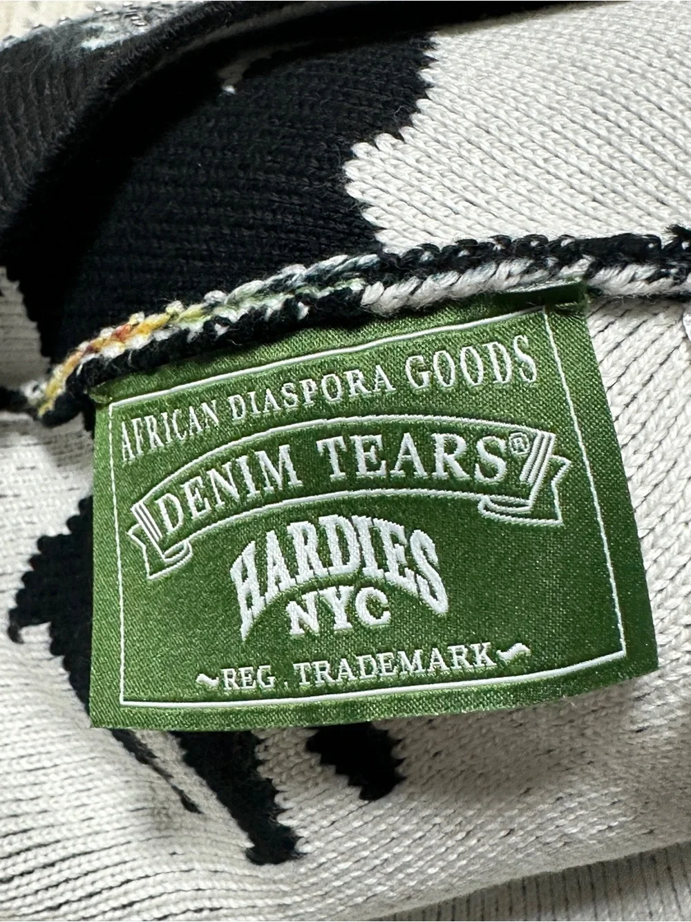 NWT Denim Tears x Hardies NYC Rhinestone Floral Knit Beanie Black OS
